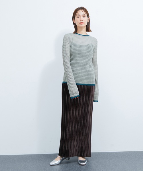 「LE CERCLE par rope'」 長袖ニット FREE ライトグレー レディース_画像6