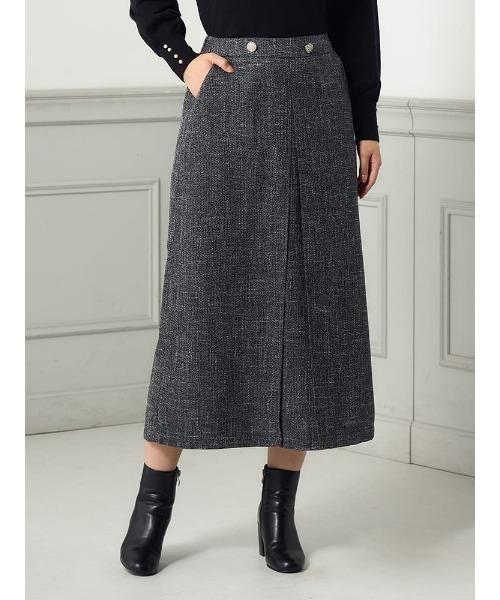 スカート 「WEB限定」ツイードタックナロースカートFURRY : ZOZOTOWN