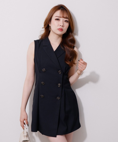 「LIPSERVICE」 半袖ワンピース S ライトベージュ レディース_画像5