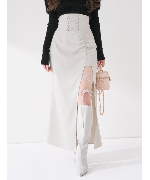 Darich スカート スリットコルセットロングスカート : ZOZOTOWN Yahoo