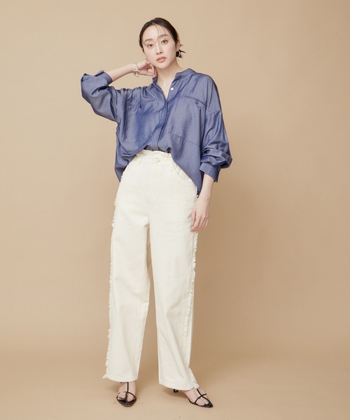 「LE CERCLE par rope'」 長袖ブラウス FREE オレンジ系その他2 レディース_画像6