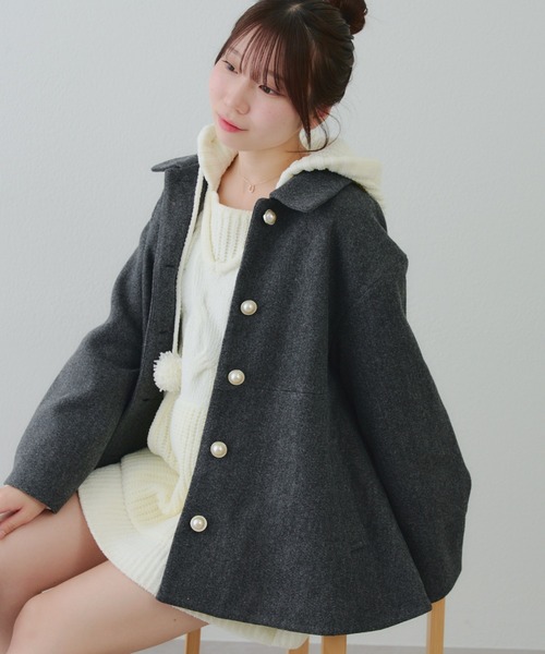 ANOTHER BRANCH OLIVE des OLIVE コート アウター ミドル丈ペプラム