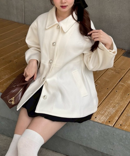 ANOTHER BRANCH OLIVE des OLIVE コート アウター ミドル丈ペプラム