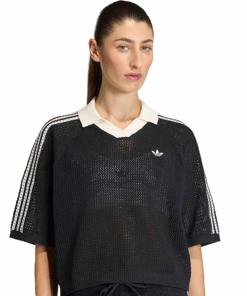 adidas ニットポロシャツ XL adidas（アディダス） ポロシャツ ニット ポロシャツ 長袖「adidas