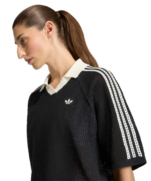 adidas ニットポロシャツ XL adidas（アディダス） ニット セーター adidas KNITTED CROCHET POLO