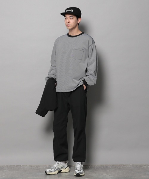 「BAYFLOW」 長袖Tシャツ MEDIUM ホワイト メンズ_画像3