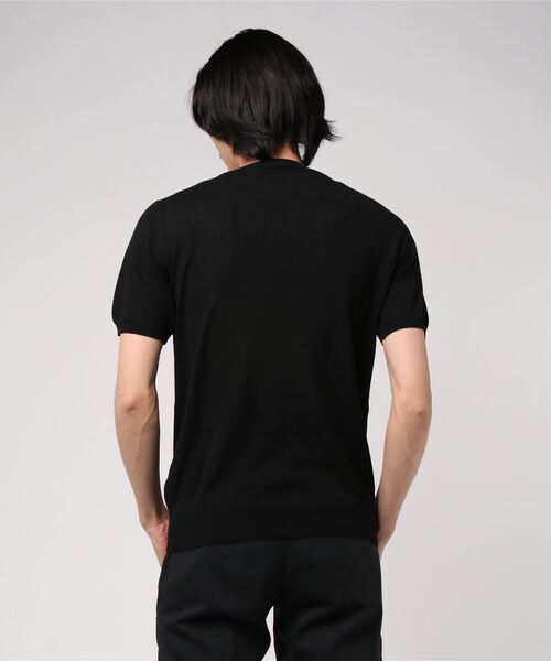 「BEAMS F」 半袖ニット 50 ネイビー メンズ_画像2