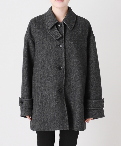 ジャーナルスタンダード ビッグヘリンボンシャツブルゾン ウールコート