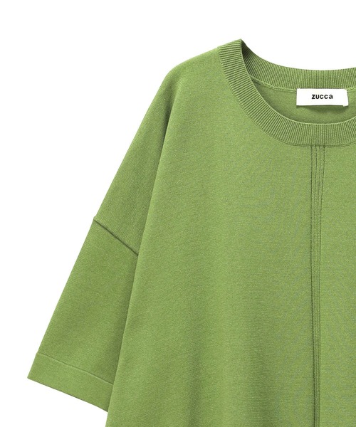 「ZUCCa」 半袖ニット M size グリーン レディース_4
