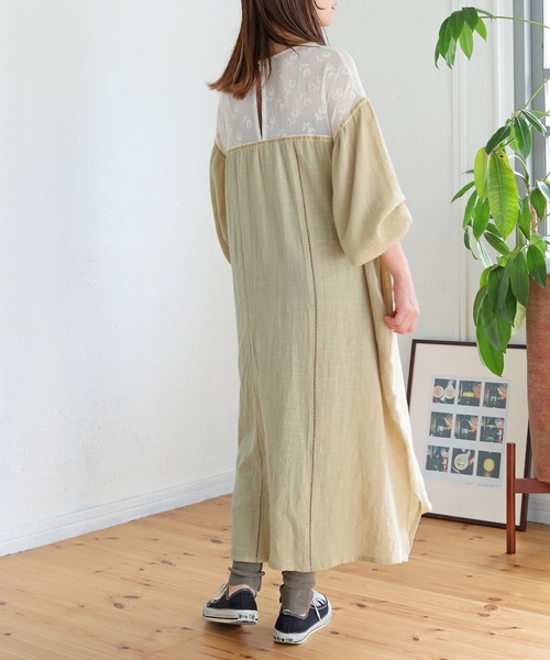 「Crisp」 長袖ワンピース FREE レッド レディース_画像3