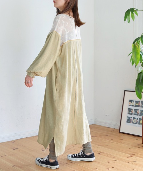 「Crisp」 長袖ワンピース FREE レッド レディース_画像6