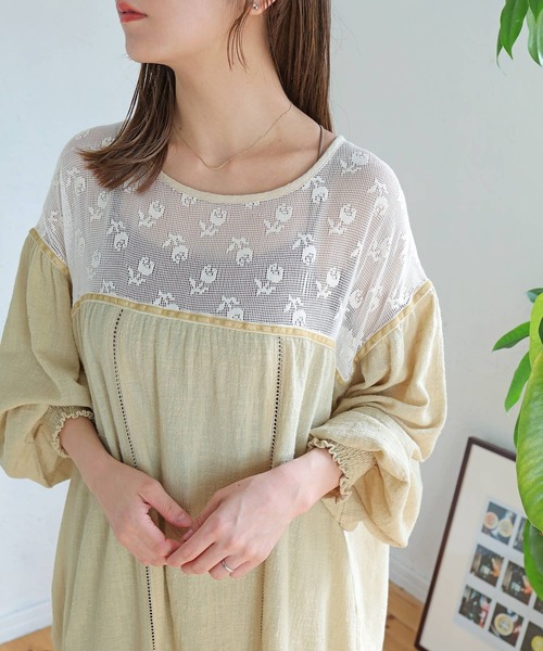 「Crisp」 長袖ワンピース FREE レッド レディース_画像8