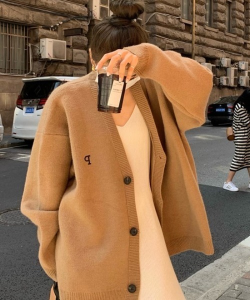 「N.s」 ニットカーディガン FREE キャメル レディース_画像3