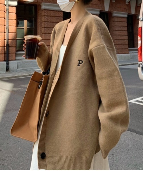 「N.s」 ニットカーディガン FREE キャメル レディース_画像4