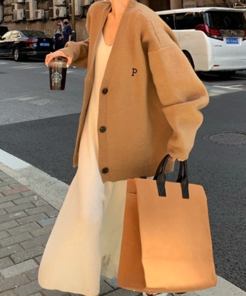 「N.s」 ニットカーディガン FREE キャメル レディース_画像5