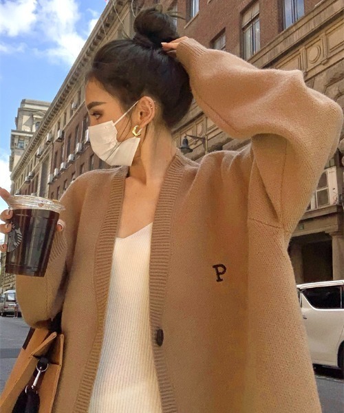 「N.s」 ニットカーディガン FREE キャメル レディース_画像9