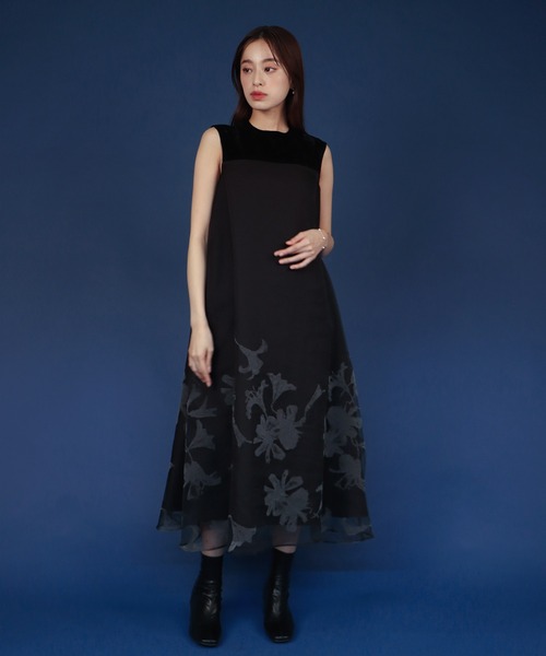 「J by blue」 ノースリーブワンピース MEDIUM ブラック レディース_画像4