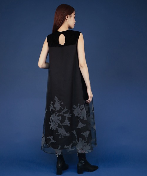 「J by blue」 ノースリーブワンピース MEDIUM ブラック レディース_画像6