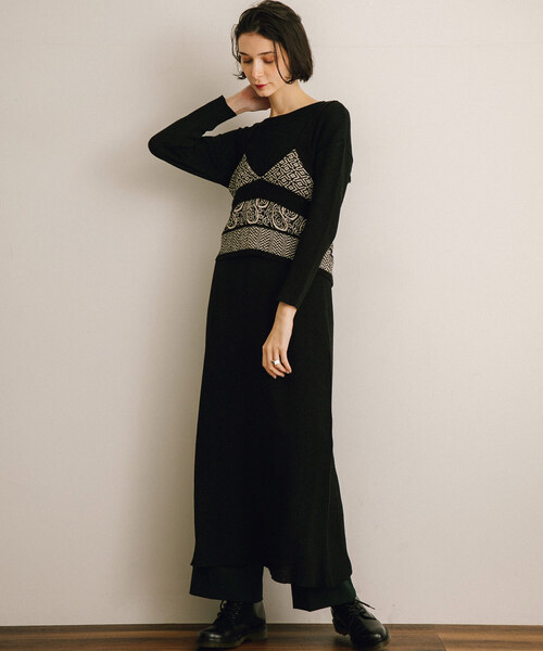 「PUBLIC TOKYO」 コンビワンピース FREE ベージュ レディース_画像4