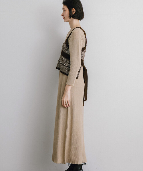 「PUBLIC TOKYO」 コンビワンピース FREE ベージュ レディース_画像5