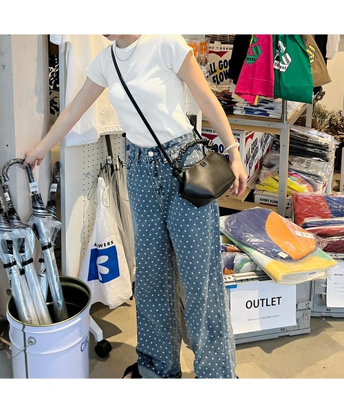 ドット柄デニム 38 ジーンズ デニム デニムパンツ ドット柄ストレートデニム レディース