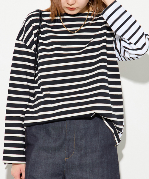 美品＊ジャーナルスタンダード別注 ルミノア 長袖 ワイドボーダー Tシャツ journal standard L'essage（ジャーナルスタンダード レサージュ） t