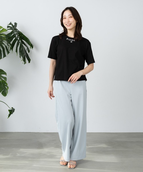 ワイドパンツ パンツ UV速乾ストレートワイドパンツ レディースの画像