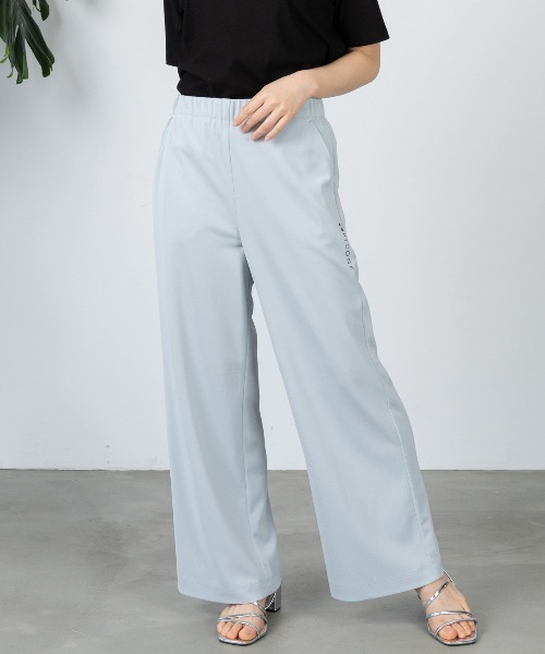 ワイドパンツ パンツ UV速乾ストレートワイドパンツ レディースの画像