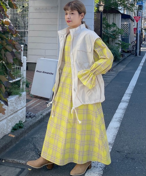 「w closet」 長袖ワンピース FREE ブルー レディース