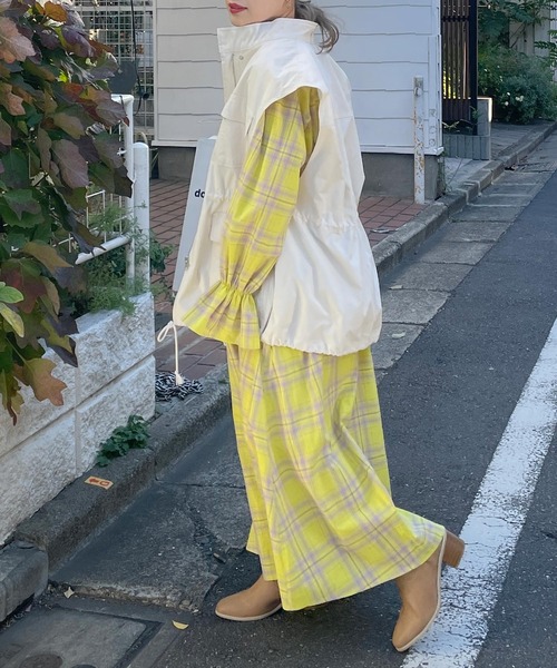 「w closet」 長袖ワンピース FREE ブルー レディース