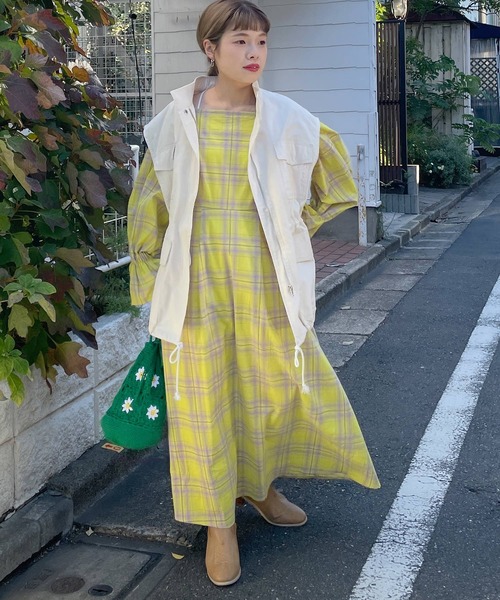 「w closet」 長袖ワンピース FREE ブルー レディース