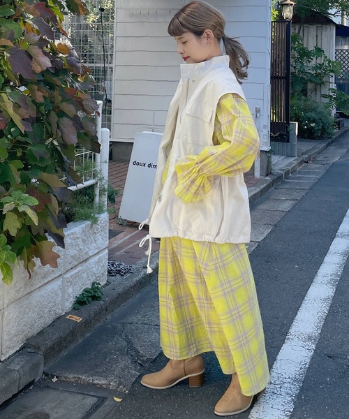 「w closet」 長袖ワンピース FREE ブルー レディース