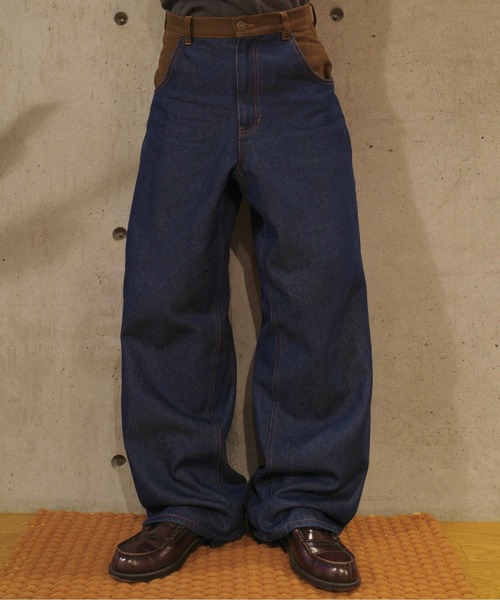 Zooodle ワイドパンツ ジーンズ Switching wide denim pants - 切替