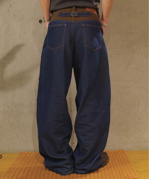 Zooodle ワイドパンツ ジーンズ Switching wide denim pants - 切替