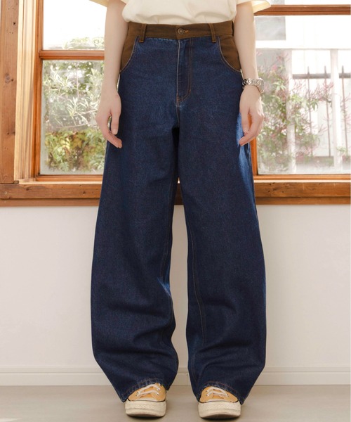 Zooodle ジーンズ Switching wide denim pants - 切替ワイドデニム