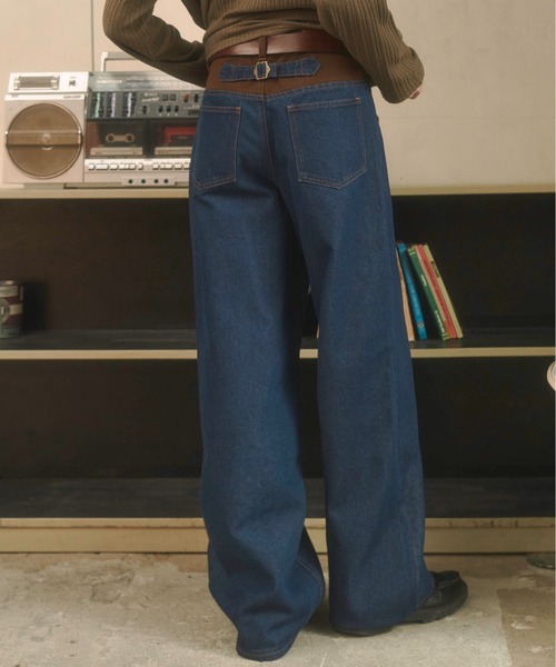 Zooodle ワイドパンツ ジーンズ Switching wide denim pants - 切替