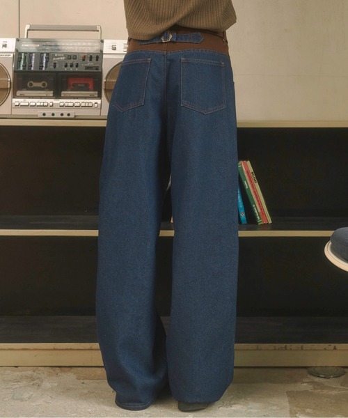 Zooodle ワイドパンツ ジーンズ Switching wide denim pants - 切替
