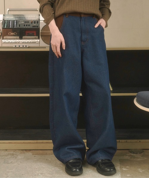 Zooodle ジーンズ Switching wide denim pants - 切替ワイドデニム
