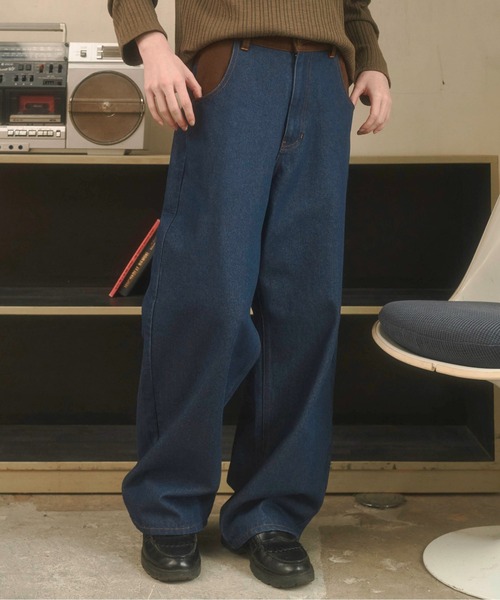 Zooodle ジーンズ Switching wide denim pants - 切替ワイドデニム