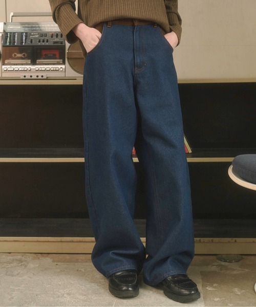 Zooodle ワイドパンツ ジーンズ Switching wide denim pants - 切替