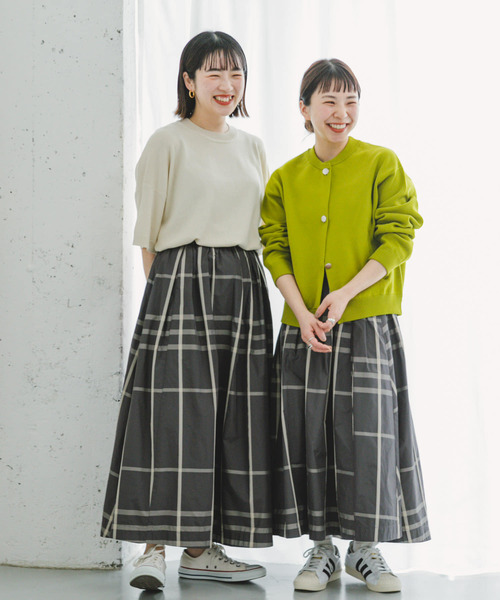 「ITEMS URBANRESEARCH」 フレアスカート FREE チャコールグレー レディース_画像5
