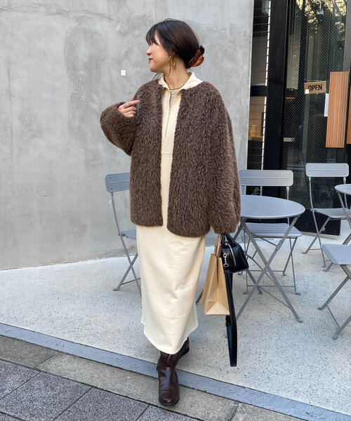 「DouDou」 長袖ワンピース FREE グレー レディースの画像