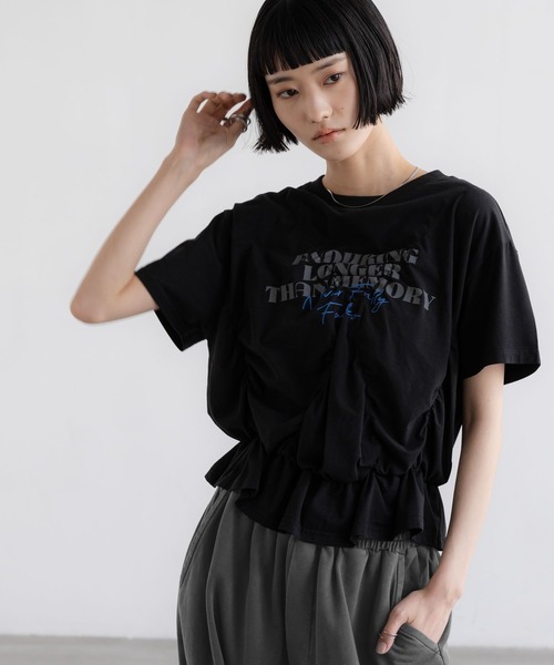 LOWRYS FARM（ローリーズファーム） tシャツ 半袖 シャーリング 