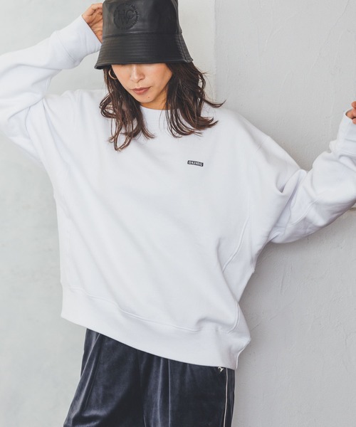 「HEREIAM」 スウェットカットソー MEDIUM ブルー レディース_画像3