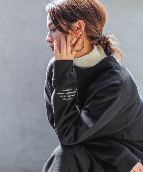 「HEREIAM」 スウェットカットソー MEDIUM ブルー レディース_画像6