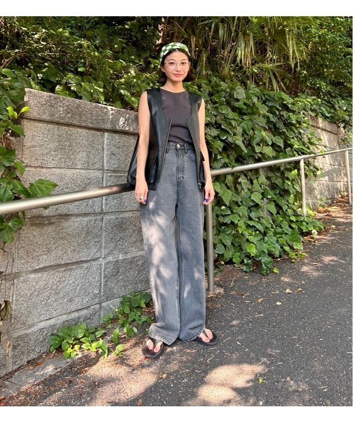 「BLACK BY MOUSSY」 デニムパンツ 25inch グレー レディース_画像8