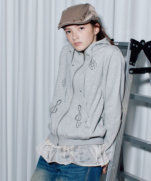 「FCMM」 ジップアップパーカー SMALL グレー レディース_画像3