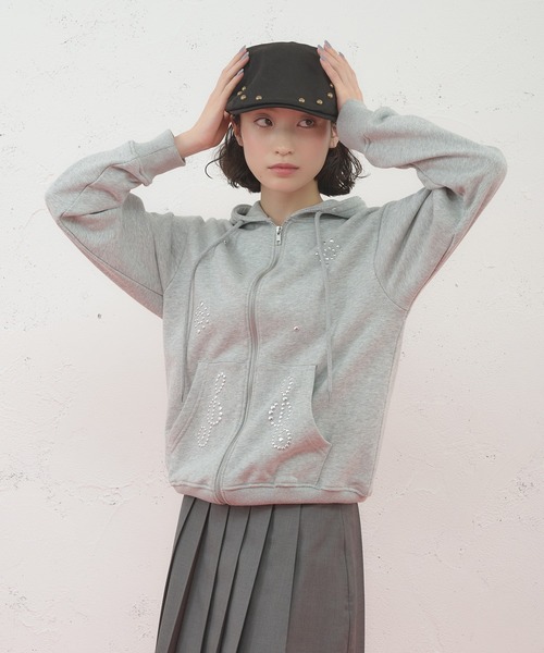 「FCMM」 ジップアップパーカー SMALL グレー レディース_画像4