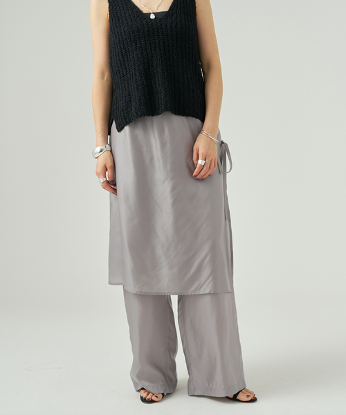 ワイドパンツ パンツ INSCRIRE アンスクリア Cupro Layered パンツ I26SS-PT186 レディースの画像