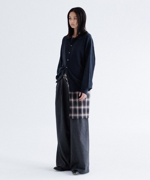 「SINSS」 ニットカーディガン LARGE チャコール メンズ_画像7